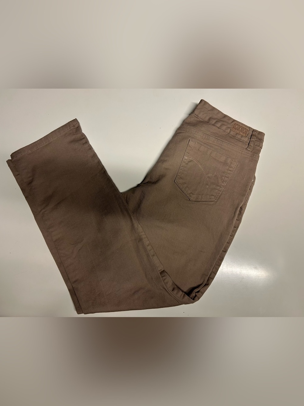 Bandolino Women's Brown Stretch Straight Leg Pants Mid Rise Size 14